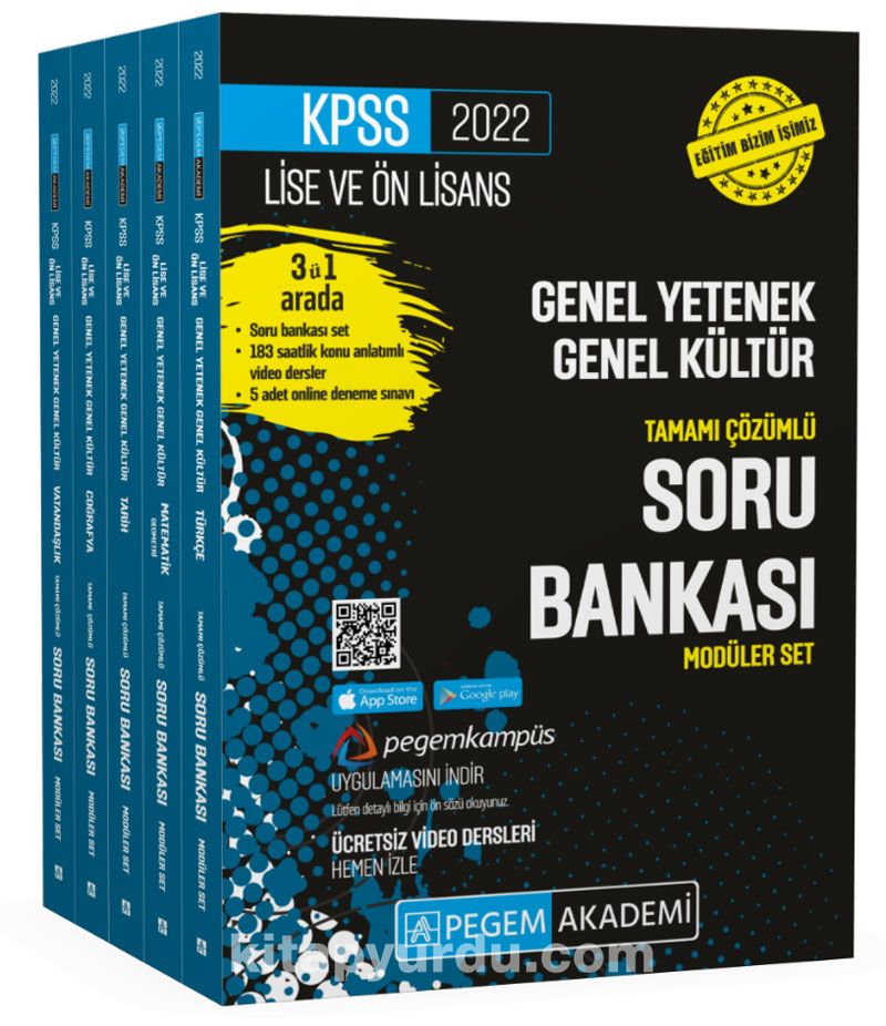 2022 KPSS Lise ve Önlisans Genel Yetenek Genel Kültür Tamamı  Çözümlü Soru Bankası Seti