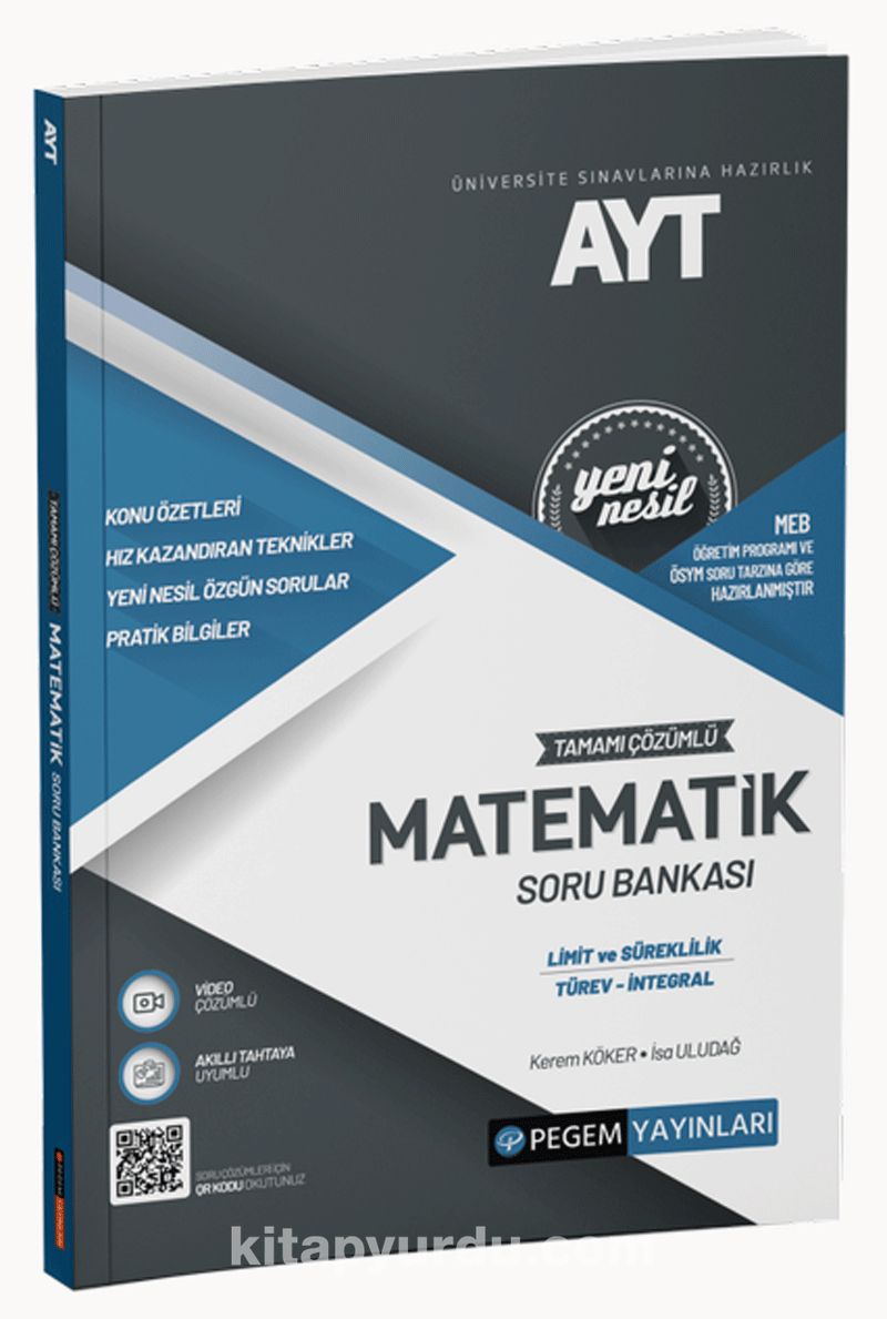 2022 Üniversite Sınavlarına Hazırlık AYT Tamamı Çözümlü Matematik (Limit-Türev -İntegral) Soru Bankası