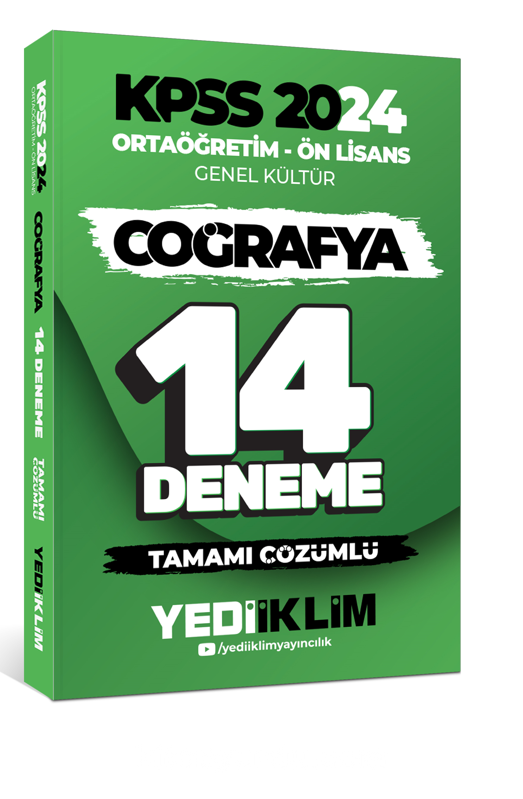 2024 KPSS Ortaöğretim - Ön Lisans Genel Kültür Coğrafya Tamamı Çözümlü 14 Deneme