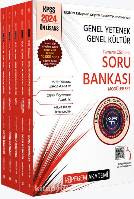 2024 KPSS Genel Yetenek Genel Kültür Önlisans Tamamı Çözümlü Soru Bankası Modüler Set (5 Kitap)