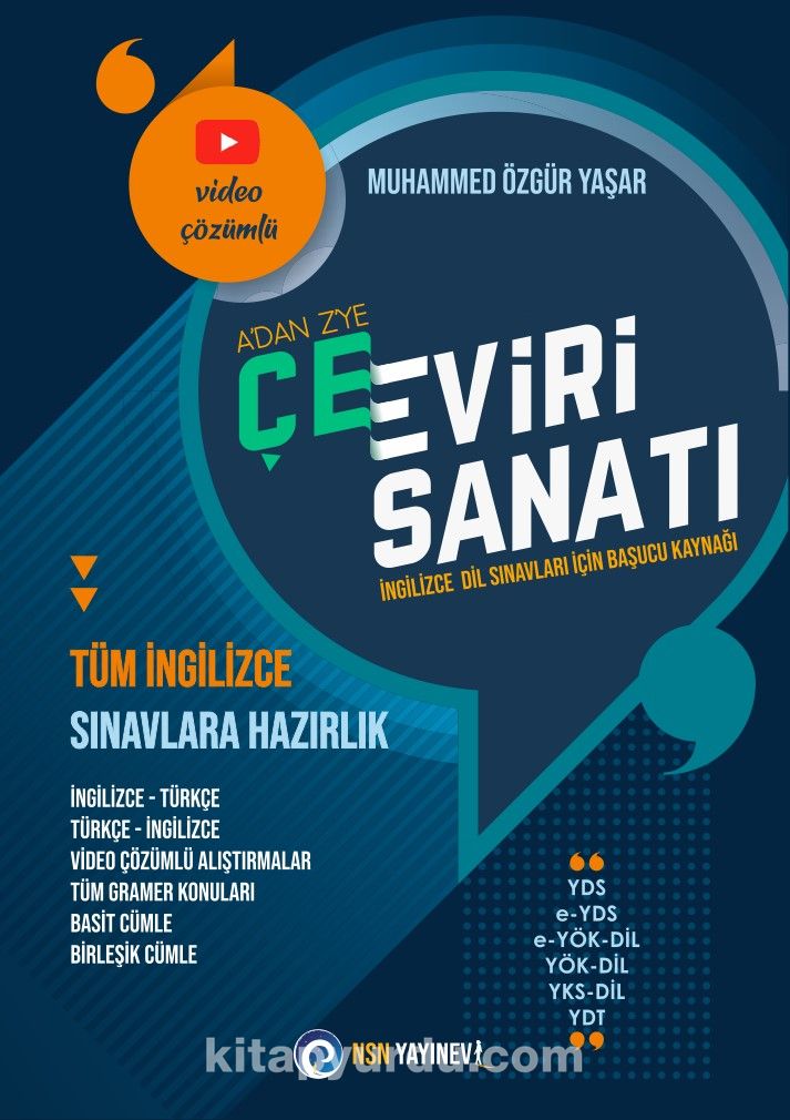 A'dan Z'ye Çeviri Sanatı - Video Çözümlü & Tüm İngilizce Sınavlara Hazırlık – İngilizce Türkçe / Türkçe İngilizce