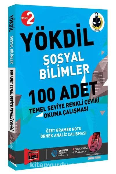 YÖKDİL Sosyal Bilimler 100 Adet Temel Seviye Renkli Çeviri Okuma Çalışması